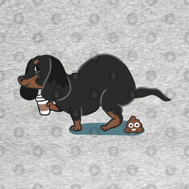 Coffee makes me poop Dachshund by huebucket